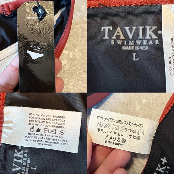 TAVIK Bikini Set Jett Top Jayden Bottom ColorBlock Black Swim Large NWT - Picture 11 of 14